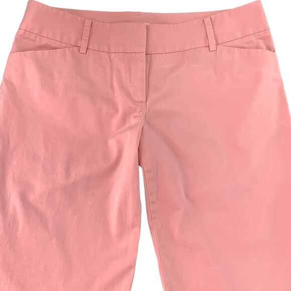 Halogen Cropped Capri Pants Wide Leg Womens 8 Peach Stretchy Mid Rise Cuff Hem - Picture 3 of 12